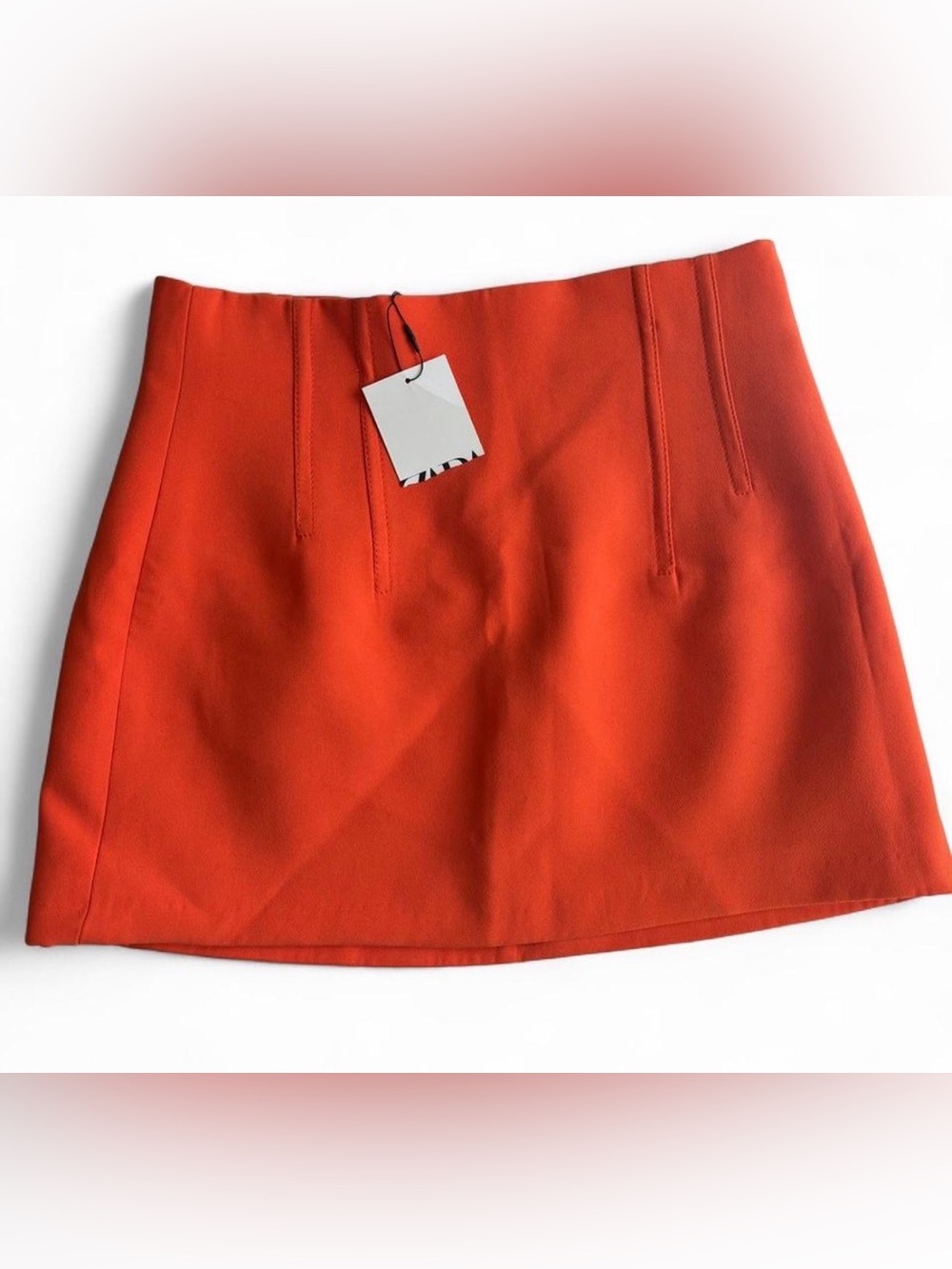 Zara mini skirt orange a line size M new with tags